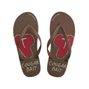 Cougar Bait Men's Brown Novelty Flip Flops